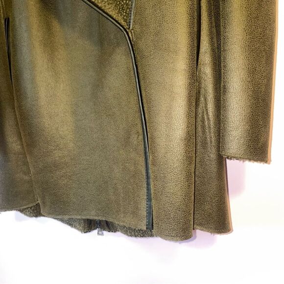 Sam Edelman M Sydney Hooded Faux Shearling Brown Women's Jacket - Picture 4 of 8